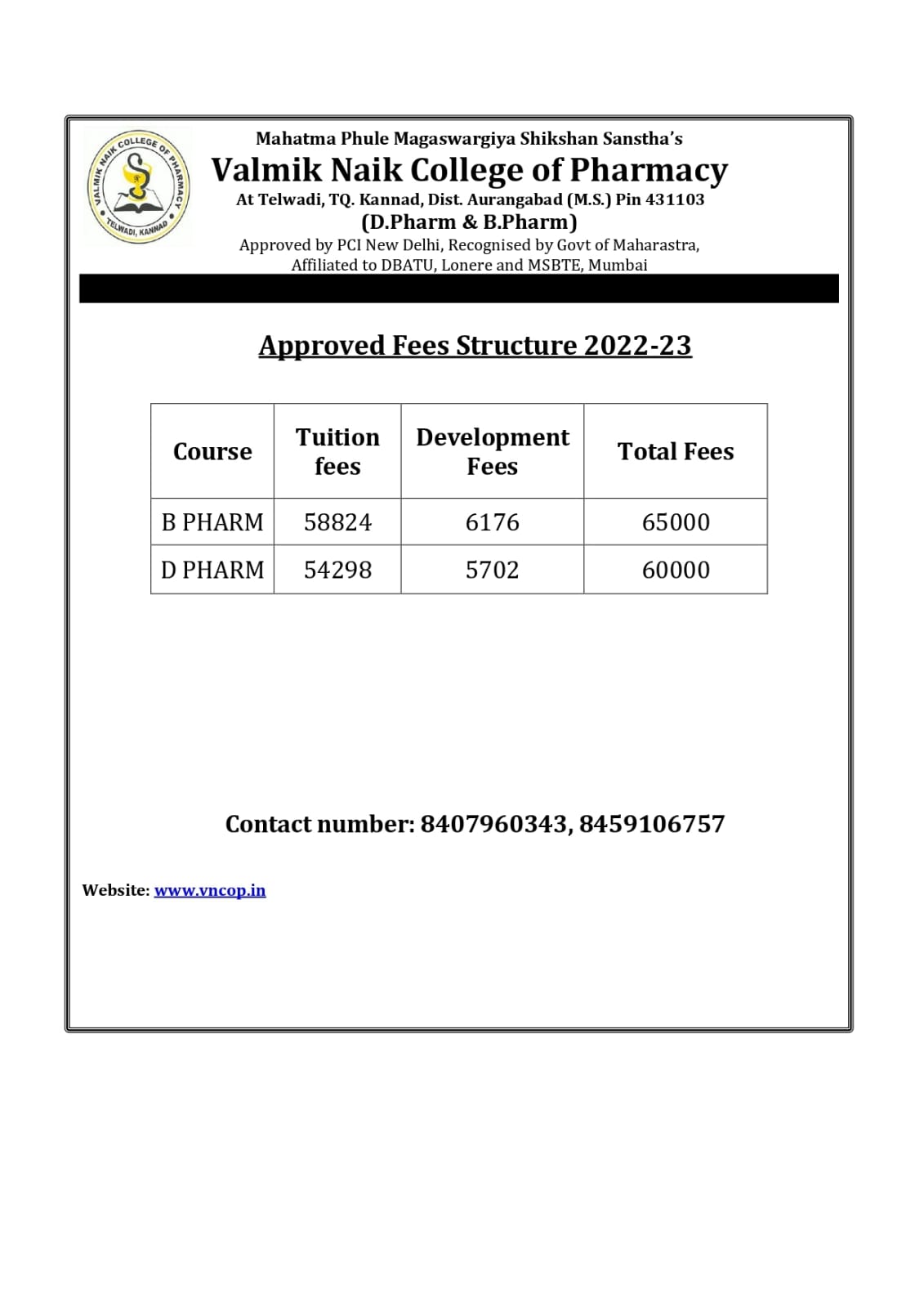 VALMIK NAIK COLLEGE OF PHARMACY VNCOP valmik-naik-college-of-pharmacy-vncop